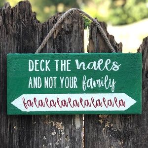 Christmas hanging sign decor rustic holiday family
